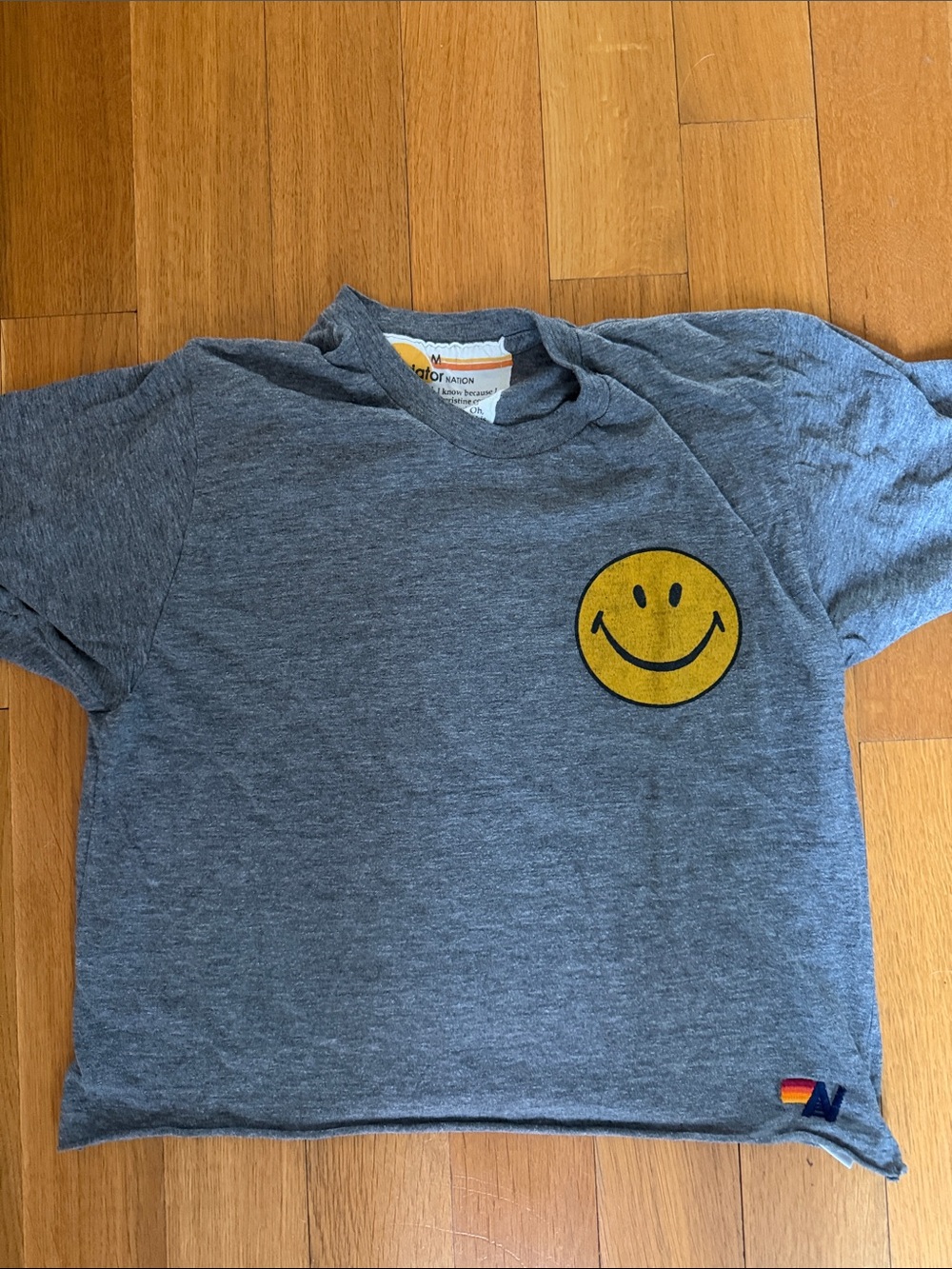 Aviator Nation Tee with Yellow Smiley Patch